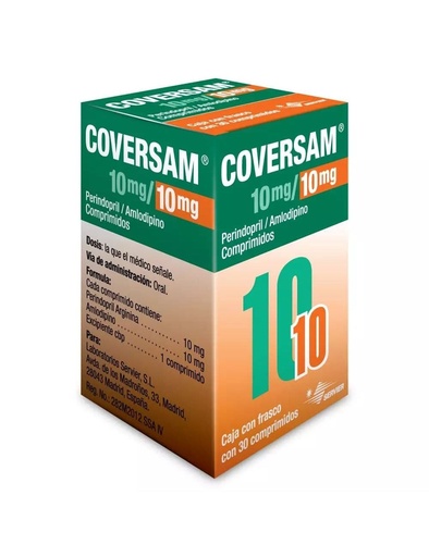 [3338] COVERSAM 10/10 MG C/30 COMPRIMIDOS PERINDOPRIL AMLODIPINO LAB SERVIER