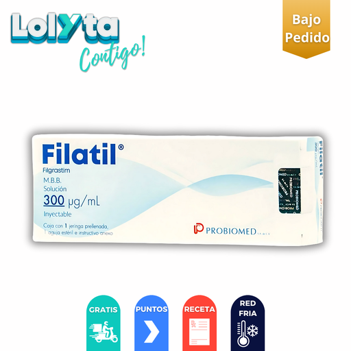 [1345] FILATIL SOL INY 300 MCG/ML JERINGA PRELLENADA 1 ML FILGRASTIM LAB PROBIOMED (RF)