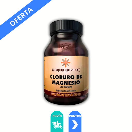 [3380] CLORURO DE MAGNESIO CON PROTEINA 500 MG C/60 TAB SUPLEMENTO ALIMENTICIO LAB ESSENTIAL NUTRITION