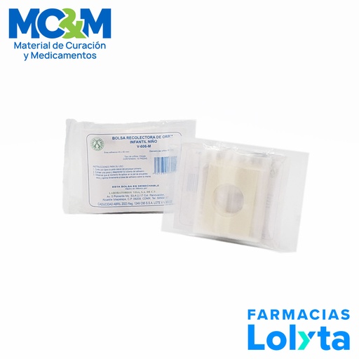 [4350] BOLSA RECOLECTORA ORINA NIÑO V-606M C/10 PZ VISA