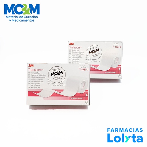 [2723] TRANSPORE 3" 7.6 CM X 9.1 M C/4 ROLLOS REF 1527-3 3M