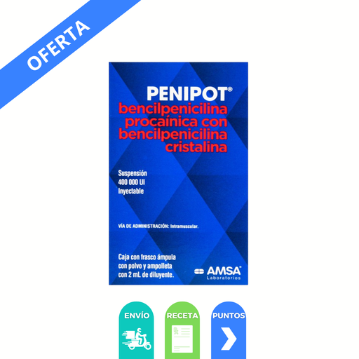 [1511] BENCILPENICILINA PROCAINICA CON BENCILPENICILINA CRISTALINA SOL INY 400 000 UI PENIPOT LAB AMSA