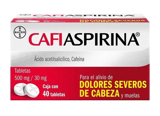 [3548] CAFIASPIRINA 500/30 MG C/40 TAB ACIDO ACETILSALICILICO CAFEINA LAB BAYER