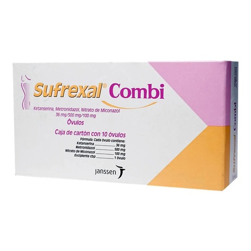 [3561] SUFREXAL COMBI 36/500/100 MG C/10 OVULOS KETANSERINA METRONIDAZOL MICONAZOL LAB JANSSEN-CILAG