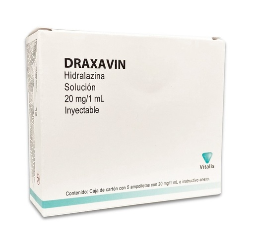 [454] HIDRALAZINA SOL INY 20MG/ML C/5 AMP DRAXAVIN LAB VITALIS
