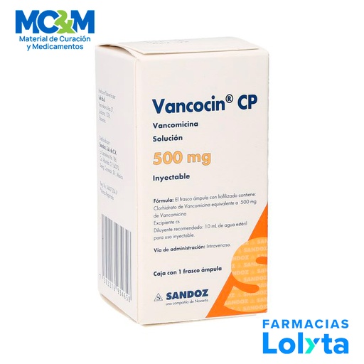 [287] VANCOCIN CP SOL INY 500 MG VANCOMICINA LAB SANDOZ