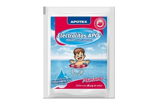 [3606] ELECTROLITOS APO POLVO 28.3 G C/100 SOBRES SABOR MANZANA VIDA SUERO ORAL LAB APOTEX
