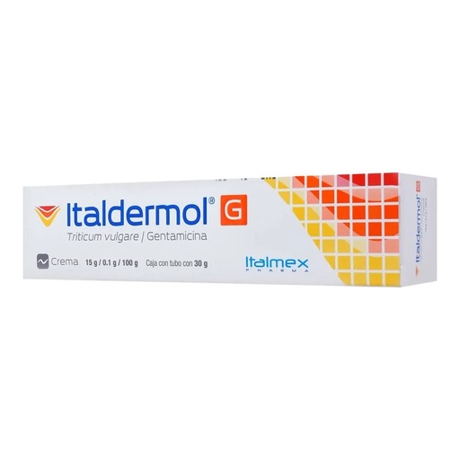 [3627] ITALDERMOL G CREMA 15/0.1/100 G TUBO C/30 G TRITICUM VULGARE GENTAMICINA LAB ITALMEX