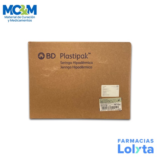 [1426] JERINGA 20 ML S/A C/250 PIEZAS PLASTIPAK REF 990687 BD