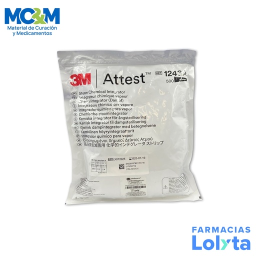[108] ATTEST TIRAS INDICADORES DE VAPOR INTEGRADOR QUIMICO COMPLY (ANTES STERIGAGE) C/500 REF 1243A 3M