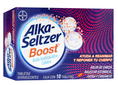 [3737] ALKA-SELTZER BOOST 500/65 MG C/10 TAB EFERVESCENTES ACIDO ACETILSALICILICO CAFEINA LAB BAYER