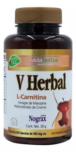 [3748] V HERBAL 500 MG C/60 CAP L-CARNITINA SUPLEMENTO ALIMENTICIO LAB VIDA HERBAL (NOGRAX)