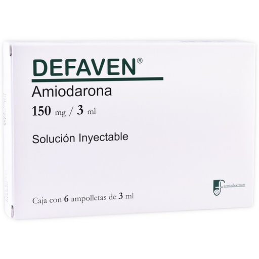 [3597] AMIODARONA SOL INY 150 MG/3 ML C/6 AMP DEFAVEN LAB FARMADEXTRUM