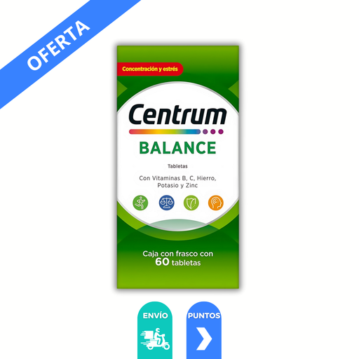 [3788] CENTRUM BALANCE C/60 TAB VITAMINA B Y C HIERRO POTASIO ZINC LAB GSK