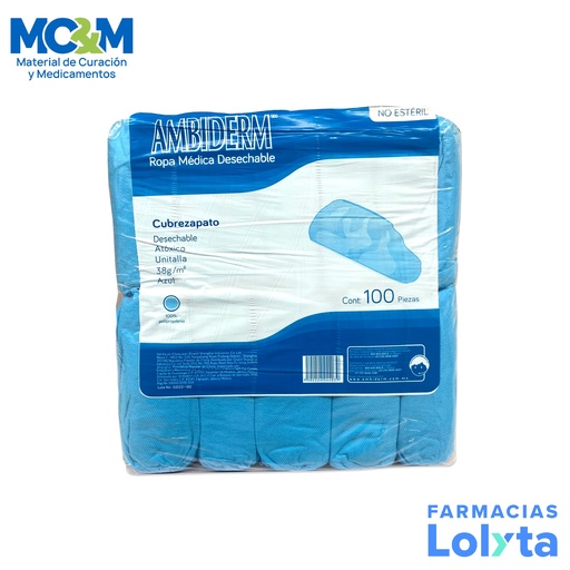 [1028] CUBRE ZAPATO SIN ANTIDERRAPANTE C/100 PIEZAS AMBIDERM