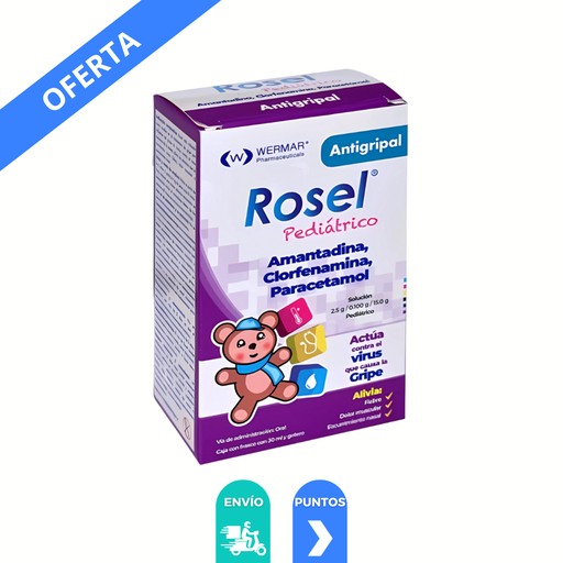 [4000] AMANTADINA CLORFENAMINA PARACETAMOL SOL PEDIATRICA 2.5/0.1/15 G/100 ML FCO GOTERO C/30 ML ROSEL PEDIATRICO LAB WERMAR