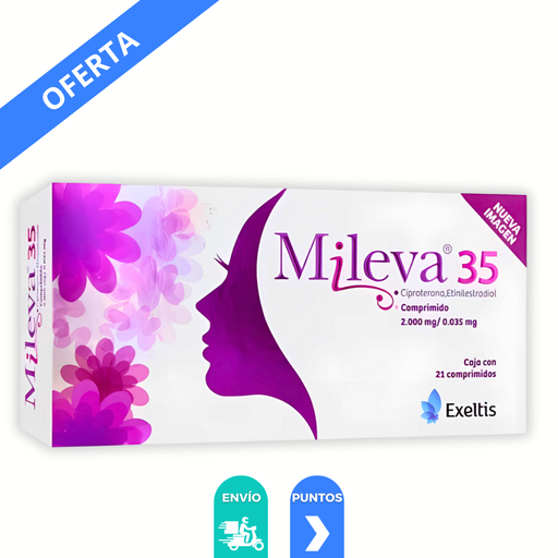 [382] CIPROTERONA ETINILESTRADIOL 2/0.035 MG C/21 COMPRIMIDOS MILEVA 35 LAB EXELTIS