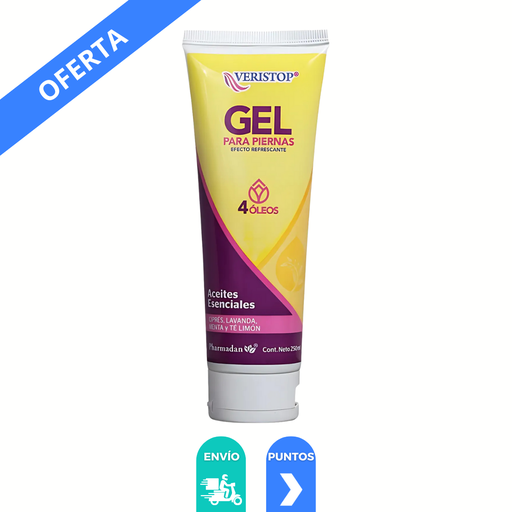 [1913] VERISTOP GEL PARA PIERNAS 250 ML CIPRES LAVANDA MENTA TE LIMON PHARMADAN