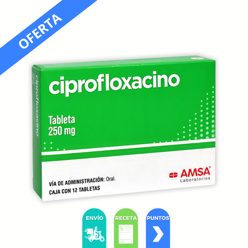 [2206] CIPROFLOXACINO 250 MG C/12 TAB LAB AMSA
