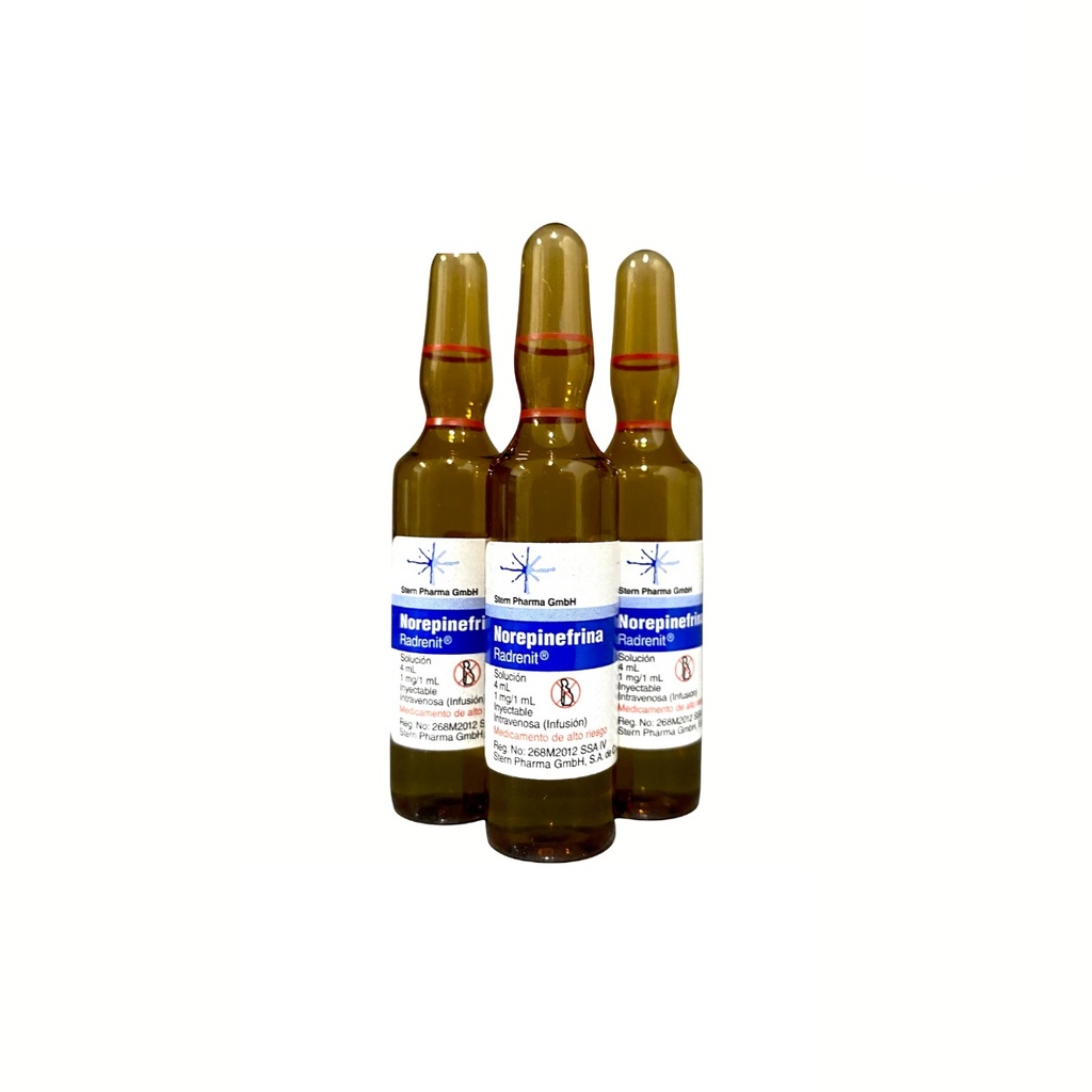NOREPINEFRINA SOL INY 4 MG/4 ML PIEZA RADRENIT LAB STERN PHARMA ...