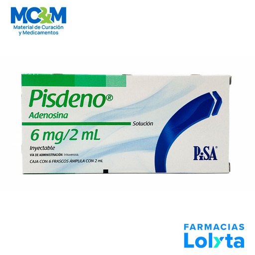 [1494] ADENOSINA SOL INY 6MG/2ML C/6 AMP PISDENO LAB PISA