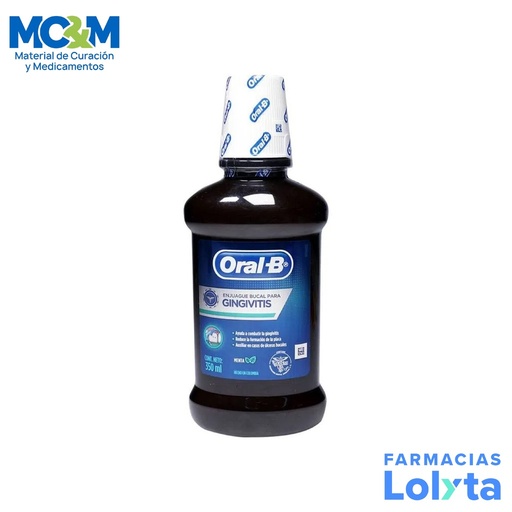[1365] ORAL-B ENJUAGUE BUCAL P/GINGIVITIS SABOR MENTA 350ML LAB P&G