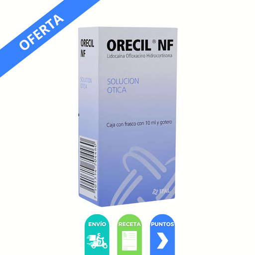 [4037] ORECIL NF SOL OTICA 10/3/2.5 MG/ML FCO C/10 ML LIDOCAINA OFLOXACINO HIDROCORTISONA LAB IPAL