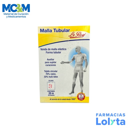 [988] VENDA DE MALLA ELASTICA FORMA TUBULAR 20M #3 LEROY