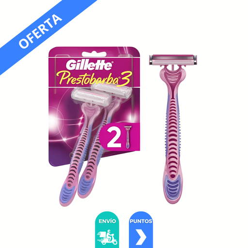 [4076] RASTRILLO GILLETTE PRESTOBARBA3 WOMEN C/1 PAR P&G