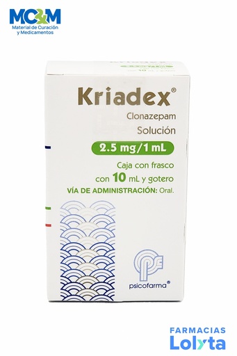 [26] CLONAZEPAM SOL ORAL 2.5 MG/ML C/10 ML KRIADEX LAB PSICOFARMA GRUPO II