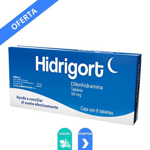 [4170] DIFENHIDRAMINA 50 MG C/8 TAB HIDRIGORT LAB DEGORTS