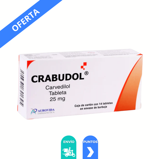 [4236] CARVEDILOL 25 MG C/14 TAB CRABUDOL LAB AUROVIDA