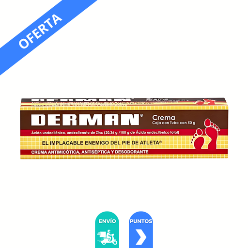 [4262] DERMAN CREMA 20.36 G/100 G TUBO C/25 G ACIDO UNDECILENICO LAB KSK