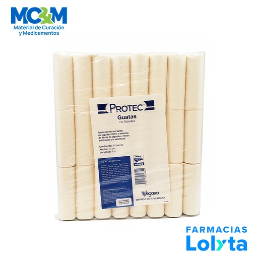 [3492] VENDA HUATA 10 CM X 5 M C/24 PZAS NO ESTERIL PROTEC DEGASA 1401340