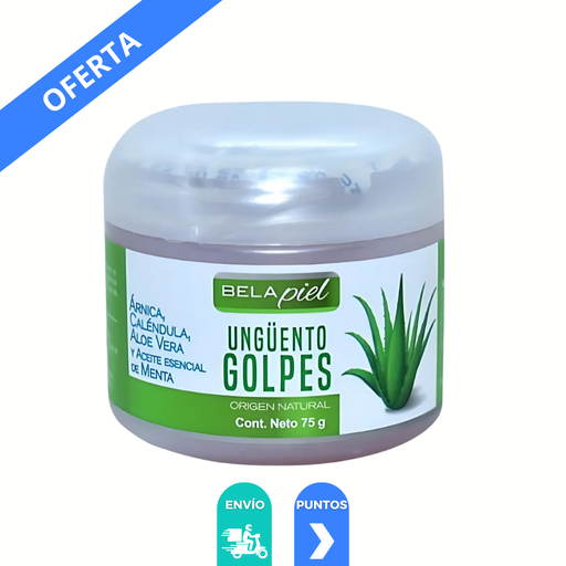 [4282] UNGÜENTO GOLPES 75 G ARNICA CALENDULA ALOE VERA ACEITE ESENCIAL DE MENTA BELA PIEL