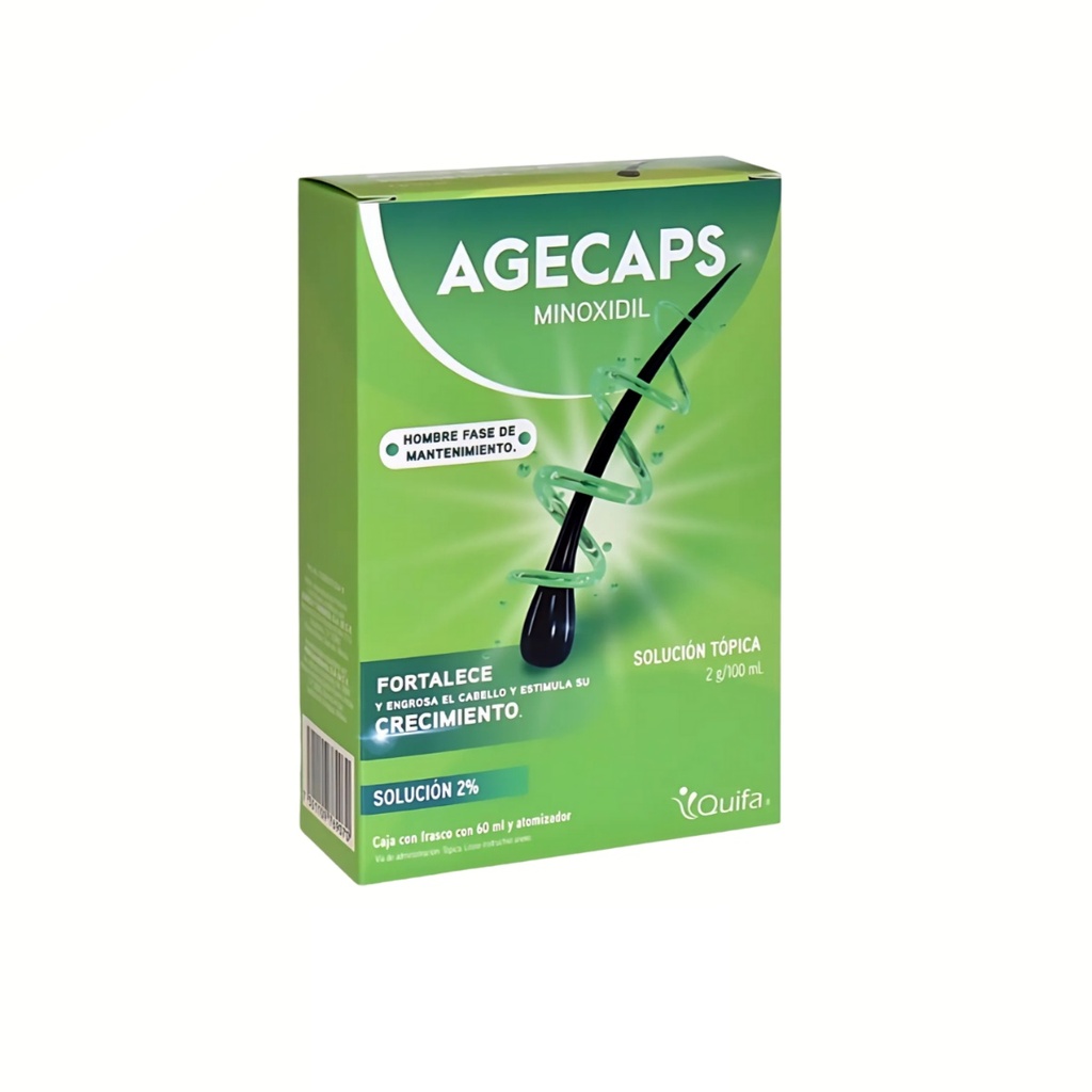 MINOXIDIL 2% SOL TOPICA 2 G/100 ML FCO C/60 ML AGECAPS LAB QUIFA ...