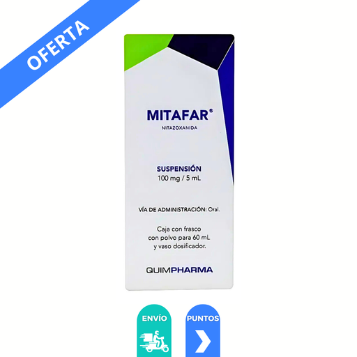 [4486] NITAZOXANIDA SUSPENSION 100 MG/5 ML C/60 ML MITAFAR LAB QUIMPHARMA