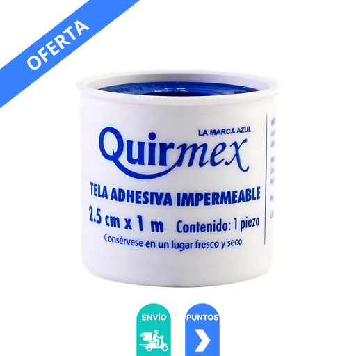 [4504] TELA ADHESIVA IMPERMEABLE 2.5 CM X 1 M QUIRMEX