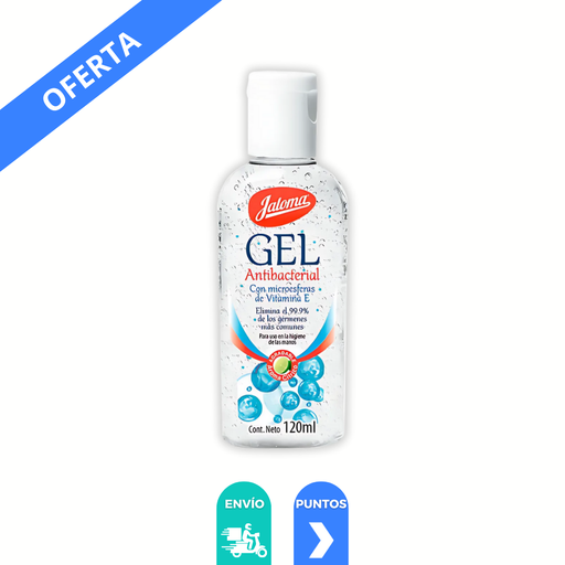 [4521] GEL ANTIBACTERIAL PARA MANOS 120 ML CON MICROESFERAS DE VITAMINA E JALOMA