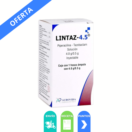 [4237] PIPERACILINA TAZOBACTAM SOL INY 4/0.5 G LINTAZ-4.5 LAB AUROVIDA