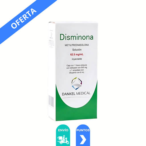 [4596] METILPREDNISOLONA SOL INY 500 MG/8 ML (62.5 MG/ML) DISMINONA LAB DANKEL MEDICAL