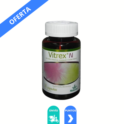 [4599] VITREX N 1.8 G C/30 CAP EPA DHA VITAMINAS MINERALES ACIDO FOLICO SUPLEMENTO ALIMENTICIO LAB NATUREX