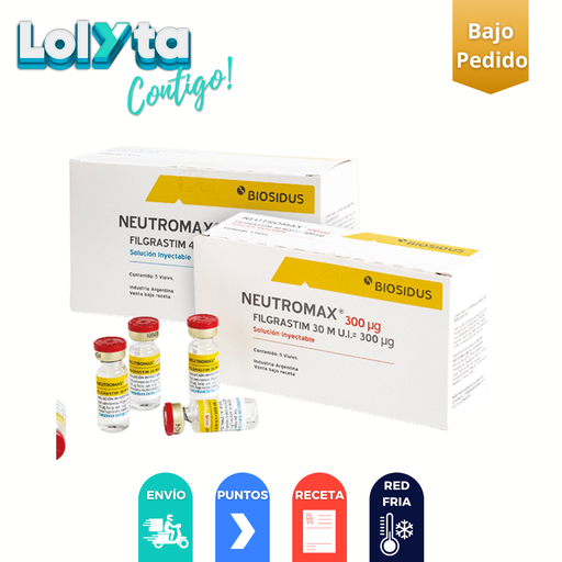[4574] FILGRASTIM SOL INY 300 MCG/ML C/5 AMP NEUTROMAX LAB BIOSIDUS (RF)