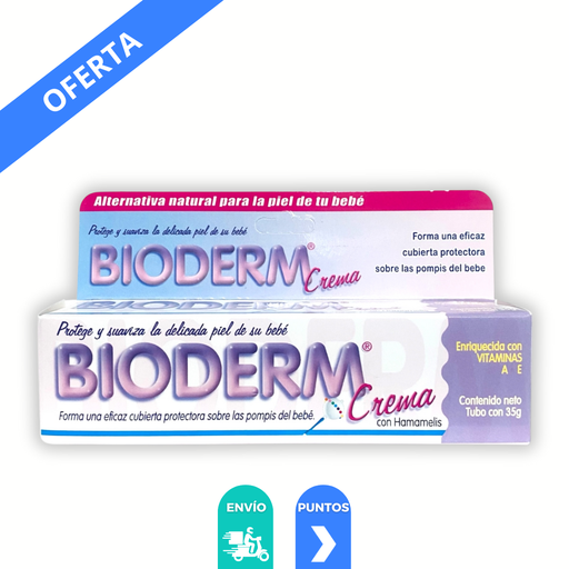 [4641] BIODERM CREMA CON HAMMAMELIS TUBO C/35 G OXIDO DE ZINC VITAMINAS A Y E LAB BIO SALUD