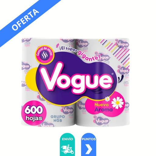 [4652] PAPEL HIGIENICO ROLLO C/600 HOJAS VOGUE
