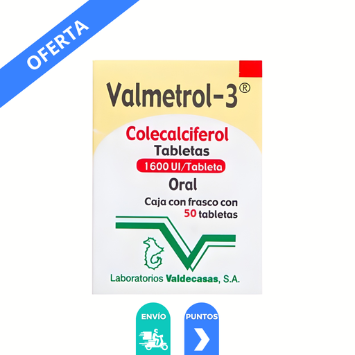 [4665] VALMETROL-3 1600 UI C/50 TAB COLECALCIFEROL LAB VALDECASAS