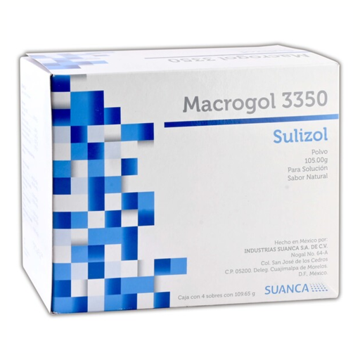 [3789] MACROGOL 3350 POLVO 105 G C/4 SOBRES C/109.65 G SULIZOL LAB SUANCA