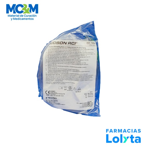 [3715] MASCARILLA DE OXIGENO C/RESERVORIO ADULTO REF HUD1059 HUDSON RCI