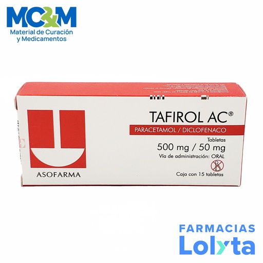 [651] TAFIROL AC 500/50 MG C/15 TAB PARACETAMOL DICLOFENACO LAB ASOFARMA