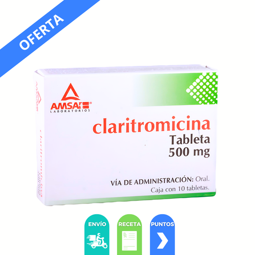 [4740] CLARITROMICINA 500 MG C/10 TAB LAB AMSA